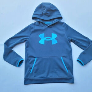 Under Armour Cold Gear Loose Fit Boys Hoodie Pullover Blue Youth L YLG